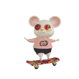 滑滑板炫酷可爱老鼠图片