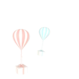 C4D立体情人节气球装饰素材
