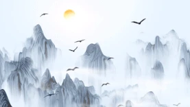 中国风水墨山水gif图片背景