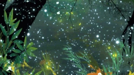 森林萤火虫粒子gif图片背景