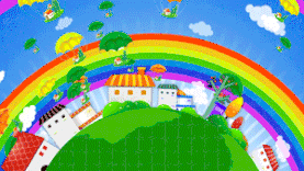 卡通彩虹庆祝欢乐儿童背景图片