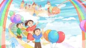 卡通儿童彩虹gif图片背景