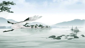 飞鹤中国水墨背景图片