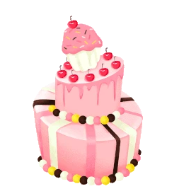 粉色生日蛋糕png素材