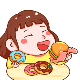 吃货微胖女生汉堡包甜甜圈图片