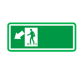 矢量绿色安全出口指示牌向左安全通道