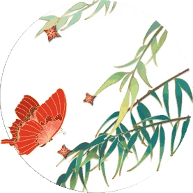 中国风蝴蝶绿色复古装饰画图片