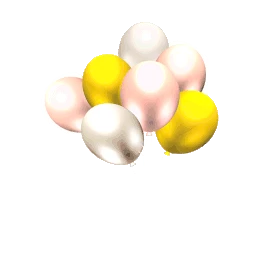 金粉银三色混合装饰气球小动画图片