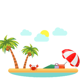 夏季海岛太阳伞海滩椰树图片图片