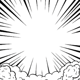 黑白漫画风闪烁爆炸放射线边框云