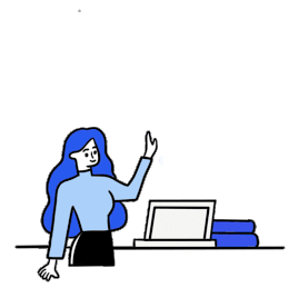 蓝色手绘商务办公线性互联网会议插画