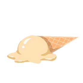 夏季美食蛋筒冰淇淋融化炎热插画冰激凌