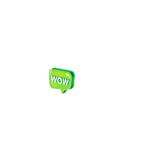 绿色WOW果冻质感立体对话框摆动动态元素