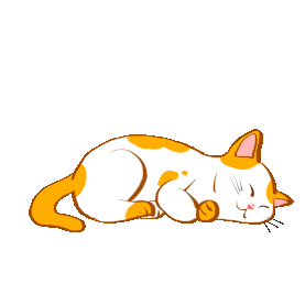 黄色卡通手绘懒惰的猫萌宠