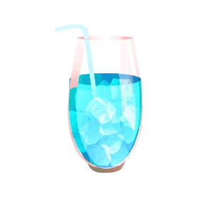 蓝色冰块伏特加喝水鸡尾酒饮料冰水