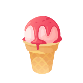 夏季食物卡通手绘樱桃味冰激凌雪糕甜筒图片