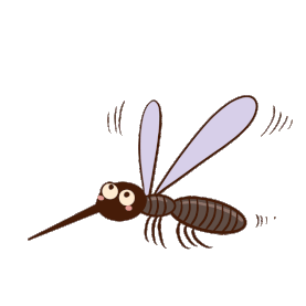 夏天棕色卡通拟人蚊子飞行图片