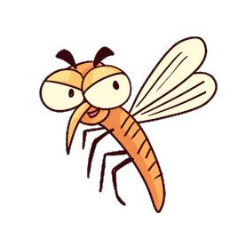 炎热夏季拟人化黄色蚊子煽动翅膀卡通动态漫画