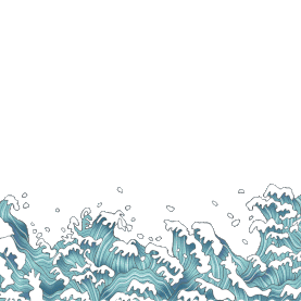 浮世绘涌动的海浪浪花图片