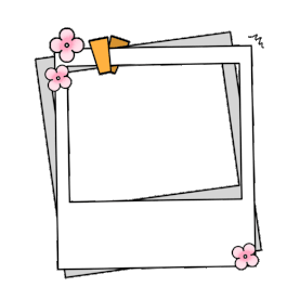 漫画夹子粉色花朵综艺照片相框边框