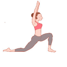 红色手绘运动健身瑜伽锻炼
