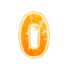 橙子橙汁橙色PSD数字0动图GIF