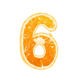 橙子橙汁橙色PSD数字6动图GIF