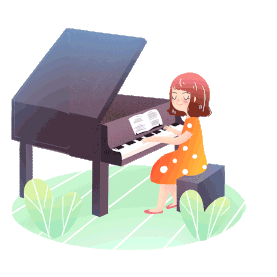 暑期钢琴培训班弹钢琴的小女孩图片