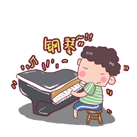 卡通男孩弹钢琴艺术暑期班培训班钢琴班艺术弹奏
