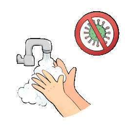 卡通勤洗手消毒疫情gif