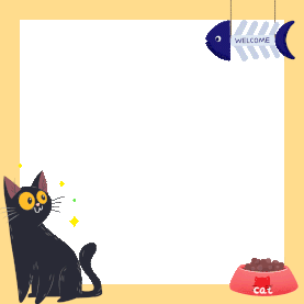 可爱黑猫萌宠宠物方形边框
