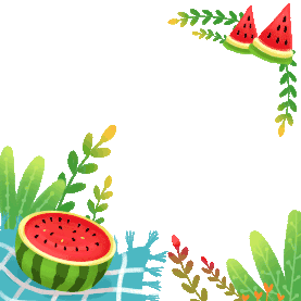 夏天夏日西瓜植物边框元素