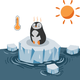 全球变暖冰川融化企鹅