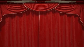 红色舞台帘幕拉开动画图片