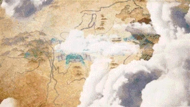 大气国潮云层穿梭山水gif图片背景