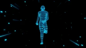 科技感三维人物跑步gif图片背景
