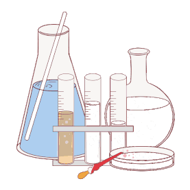 化学实验瓶子试管插画图片