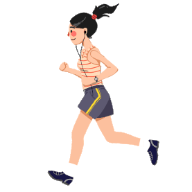 健康健身运动跑步卡通手绘人物图片