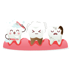 卡通口腔牙齿牙医牙齿清洁蛀牙gif