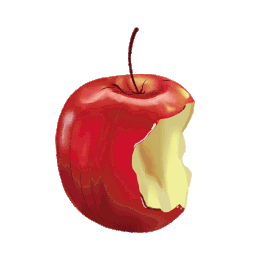 被吃的红苹果动态元素