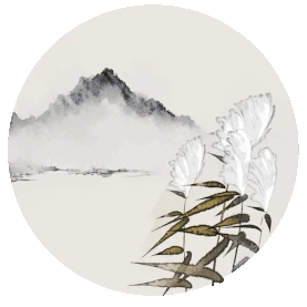 白露芦苇远山飞鸟中国风水墨古典禅意写意图片