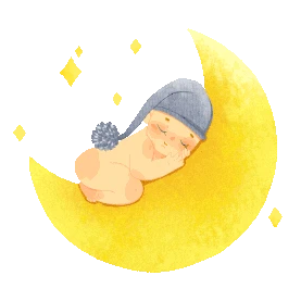 晚安夜空在月亮上睡觉的婴儿