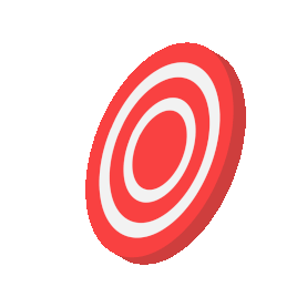 红色圆形射击飞镖射箭目标2.5D
