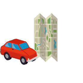 自驾游路线旅游旅行十一长假小汽车地图gif图素材