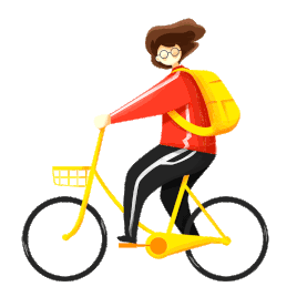 女子骑车骑自行车兜风gif图