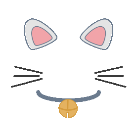 猫咪耳朵铃铛面部装饰贴纸gif图素材