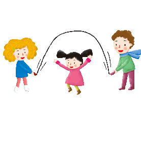 卡通孩子们跳绳跳长绳运动会体育gif图素材