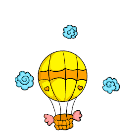 黄色热气球手绘卡通插画gif图片图片