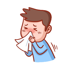 疫情防疫打喷嚏生病的男孩咳嗽gif图素材图片