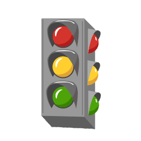 手绘交通红绿灯元素图片